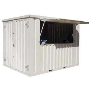 BAR CONTENEDOR PLEGABLE 3×2 METROS BLANCO RAL 9016