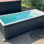 PISCINA CONTENEDOR 20 PIES JET DE NATACIÓN GRIS ANTRACITA