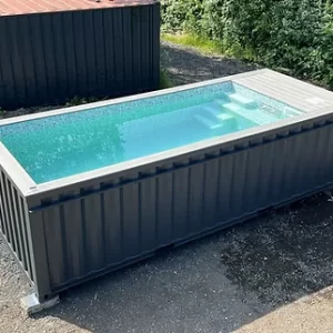 PISCINA CONTENEDOR 20 PIES JET DE NATACIÓN GRIS ANTRACITA