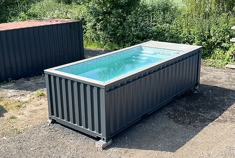 PISCINA CONTENEDOR 20 PIES JET DE NATACIÓN GRIS ANTRACITA - Imagen 5
